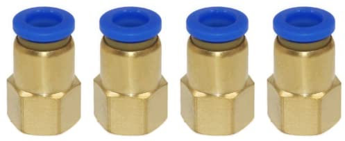 Pneumatik Steckverschraubung mit Innengewinde 1/4 auf 6mm 4 Stück Push In Anschluss Industriequalität (1/4 - 6mm)