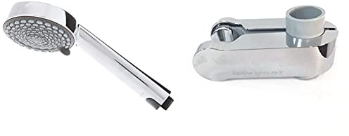 Aqualisa 901506 Harmony Handset/Shower Head, Chrome & Pinch Grip Sliding handset Holder - 25mm - Chrome/Grey