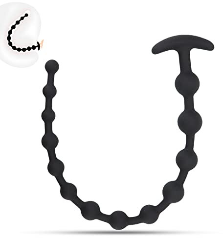 Analplug Analkette mit 13 Analkugeln Anal beads,50 cm Extra Lang Buttplug Anal Dildo Anal Spreizer Analspielzeuge,Anal Hook Anus Masturbator Sexspielzeug für Männer Frau Paare Extrem Sex Schwarz