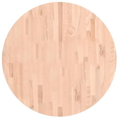 vidaXL Tischplatte, Holzplatte Holztischplatte Rund, Ersatzplatte Platte für Beistelltisch Bartisch, Massivholztischplatte Esstischplatte, Ø80x4 cm Massivholz Buche