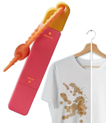 Penna smacchiante bianca da viaggio, con doppia estremità, smacchiatore portatile per alimenti, olio, grasso, barbecue, strumento di pulizia rapida per vestiti, campeggio, vacanze, uso all'aperto