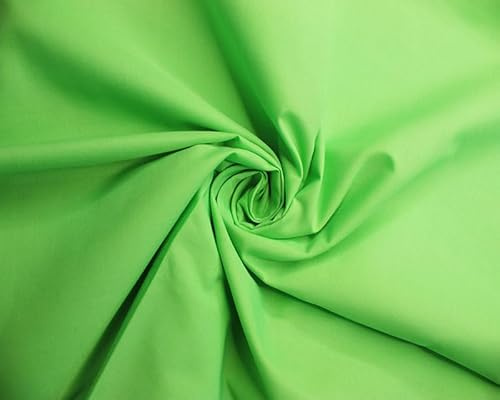 Needleberry Polycotton Fabric - Metre x 112cm - 80% Polyester 20% Cotton - Lightweight Durable Material for Sewing, Crafts & Dressmaking (Flo Green, 5 Meters)