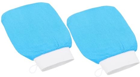 POPETPOP 2 pièces Exfoliants Réutilisables pour Fille de Bain et Confortable pour Éliminer Peau Morte Corps Doux et Lot de Bleu et Couleur Aléatoire