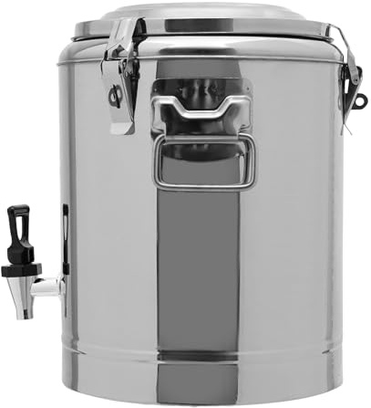 CHFUNE Recipiente Térmico De Transporte De 20 L Con Grifo De Drenaje Y Tapa A Prueba De Fugas, Recipiente Térmico De Acero Inoxidable, Calentador De Alimentos De Acero Inoxidable
