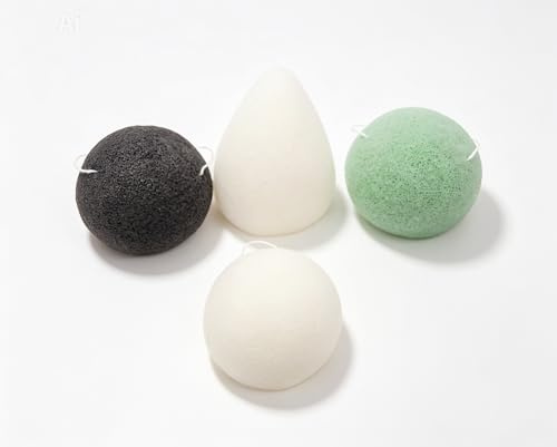 Éponge de Konjac, Soin exfoliant douceur, Ergonomique, pour une prise en main facilité. Composants 100% naturels, 3 couleurs aléatoires.