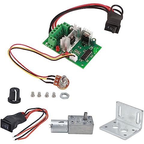 Motore Riduttore DC12V con Ingranaggi in Metallo, Motoriduttore a Vite senza F.Freno e Autobloccante - Elevata Coppia e Basso Rumore, Perfetto per Robotica e Dispositivi (12V20 giri/min)