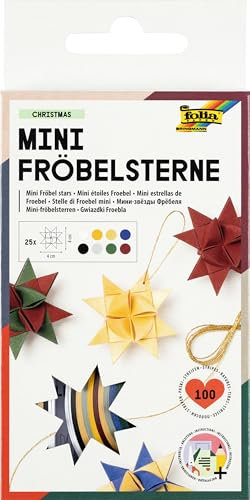 Bringmann Folia 1296 - Strisce di Carta per Origami Natalizi a Forma di Stella, 130g/m², 100 Pezzi da 35 x 1 cm