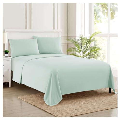 Queen Size Bed Sheets - Breathable Luxury Sheets with Full Elastic & Secure Corner Straps Built In - 1800 Supreme Collection Extra Soft Deep Pocket Bedding Set, Sheet Set, Queen, Mint