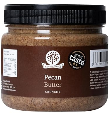 Nutural World - Crunchy Pecan Nut Butter (1kg) Great Taste Award winner - Pure 100% single ingredient