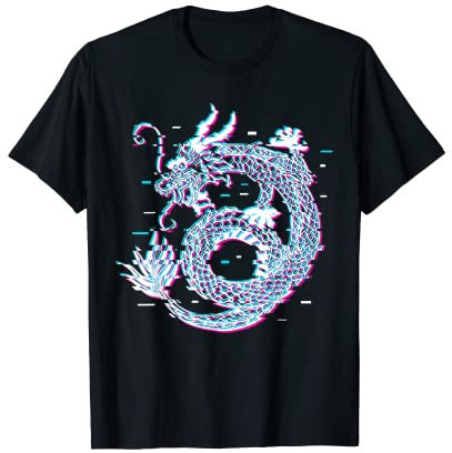 Japonaise Traditionnel Dragon Vaporwave Esthétique T-Shirt
