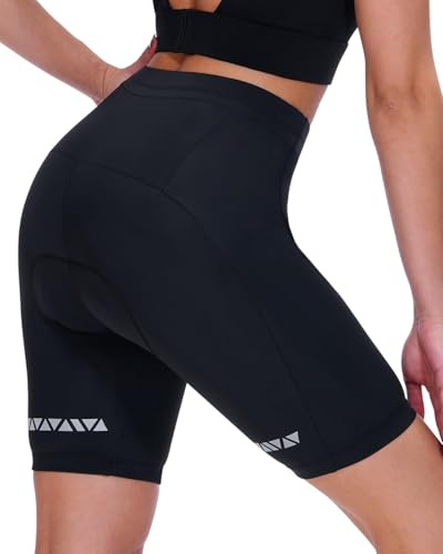 Sportneer Calzoncini Imbottiti da Ciclismo Asciutto Sudore Assorbente Volatilità Mutande Confortevole 4D Pantaloncini da Ciclismo per Donna Taglia