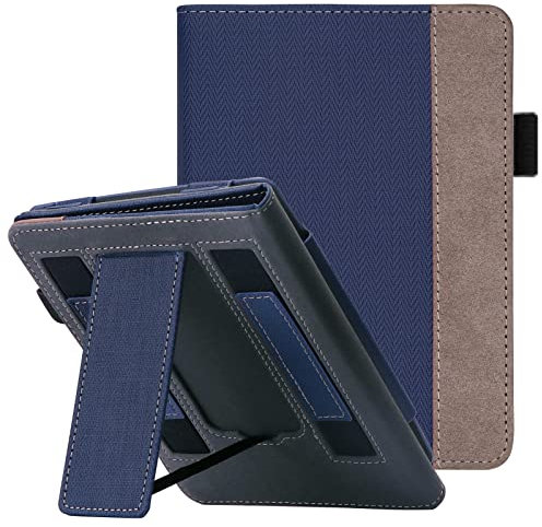 WALNEW Hülle für Kindle Paperwhite 11. Generation 2021, Kickstand Schutzhülle Tasche für Neue 6,8 Kindle Paperwhite Signature Edition mit Zwei Handschlaufe und Auto Sleep/Wake Funktion