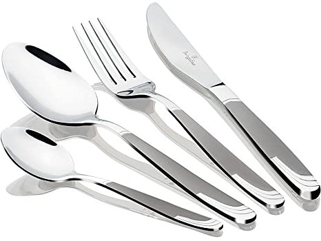 Berlinger Haus Matt-Mirror Ménagère 24-Piece Acier Inoxydable, Set de Couverts de Table 6 Personnes, Household, Camping, Hotels, Finition Polie/Mat, Cutlery Set Modern Elegant Design