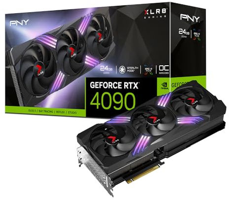 PNY GeForce RTX 4090 24GB XLR8 Gaming Verto Epic-X RGB Triple Fan Overclocked Grafikkarte, Black