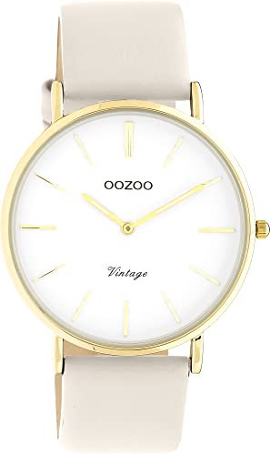 Oozoo Vintage Damen Uhr - Armbanduhr Damen mit 20mm Lederarmband - Analog Damenuhr in rund C20253