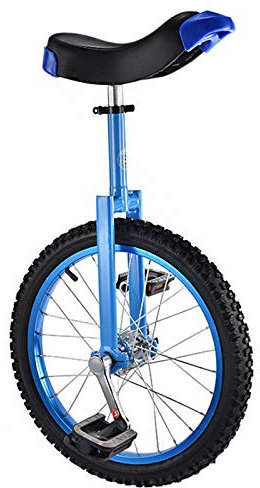 Einrad 16/18 Zoll Einräder Für Kinder, Einrad Balance-Übungs-Spaßfahrrad Fitness-Scooter Zirkus, Verstellbarer Sitz, Lasten 150Kg,Blau,16in