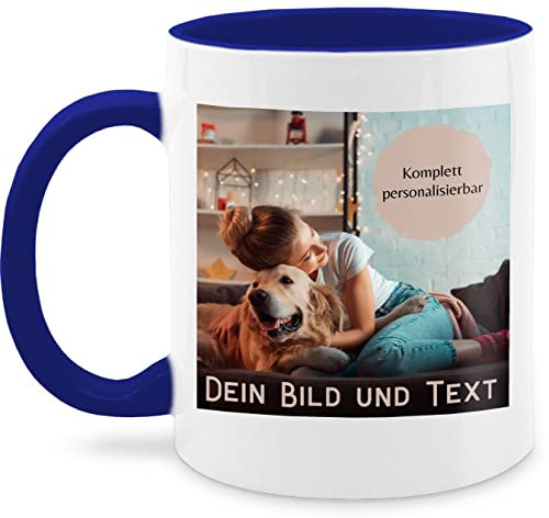 Tasse Tassen 325ml - eigenem - Foto Bild Geschenk I Dein Bild und Text - 325 ml - Dunkelblau - fototasse customized mug with photo selbst drucken fotos glühweintassen bildtasse freundschaftstasse
