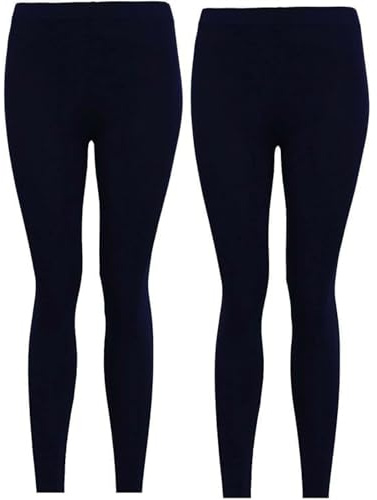 Bamu 2 Pack Girls Kids Childrens Lycra Cotton Soft Stretchy Leggings with Elasticated Waist (as8, Age, 11_Years, 12_Years, Regular, 2 Pack Black Lycra Leggings)