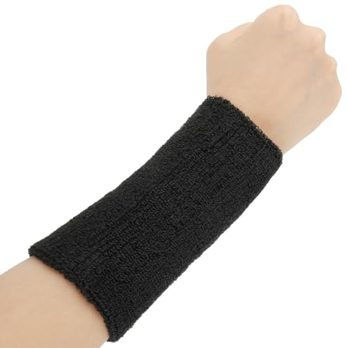 COMNICO Bracelets de sport élastiques de 15,2 cm en tissu éponge absorbant, longs bracelets athlétiques en coton pour l'entraînement, le football, le basket-ball, le tennis, la gym, les costumes de