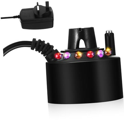 BESPORTBLE 12 Led Fog Maker Mist Maker UK Plug Ac230v Small Submersible Water Fountain Fogger for Pond Landscape Decoration