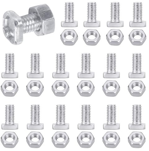Sctmda Pernos y Tuercas de Aluminio de M6 50 Piezas Tuercas y Pernos de Invernadero Tornillo Invernadero de Aluminio Tuercas de Invernadero Cabeza Cuadrada Tornillo de Cabeza de Martillo M6 x 15 mm