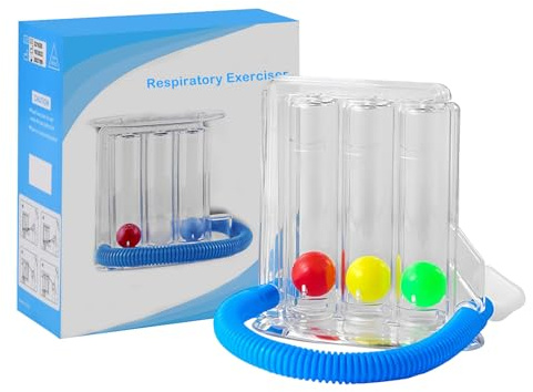 Lungentrainer Atemtrainer, Deep Breathing Exerciser, Atemübungen für Lungen, Atemübungsgerät, Lungentraining Atemtraining mit 3 Bälle, Waschbar & Hygienisch (600~1200CC)