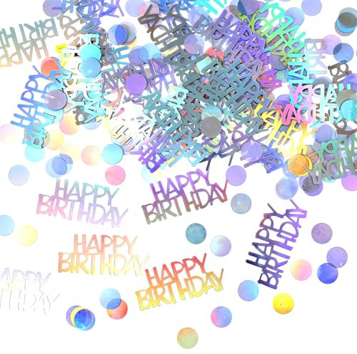 Nogeqi 450 pezzi decorazione da tavolo per compleanno, decorazione da tavolo per compleanno, coriandoli con brillantini, decorazione per feste di compleanno, stelle filanti e decorazioni sparse per