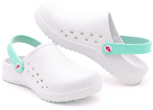 Nurse is Love Sabots Femme - Sabots EVA Légers, Chaussures Casual Mode | Cadeau Original pour Elle | Design Amusant - B White 38