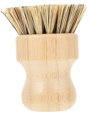 GALPADA Cepillo Multifuncional para Ollas y Verduras con Mango de Bambú Cerdas Seguras para Antiadherentes Herramienta de Limpieza Ecológica para Cocina