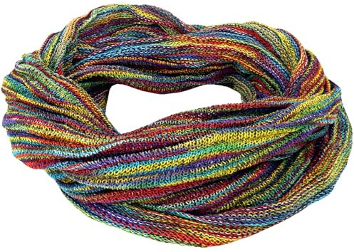 GURU SHOP Weicher Loop Schal/Stola, Magic Loopschal, Weste - Regenbogen #2, Herren/Damen, Baumwolle