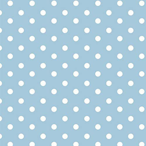 babrause® Baumwollstoff Punkte Hellblau Webware Meterware Popeline OEKOTEX 150cm breit - Ab 0,5 Meter