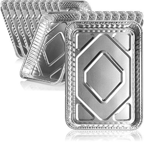 COM-FOUR® 20x parrilla, tazones desechables de aluminio, bandeja de aluminio para asar, cocinar y hornear, bandeja de goteo para horno, parrilla y barbacoa (20 piezas - 32 x 23 x 4 cm)