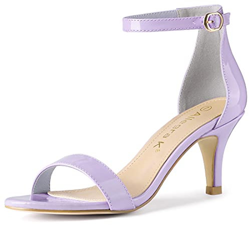 Allegra K Damen-Sandalen mit offenem Zehenbereich und Stiletto-Absatz Lila 39