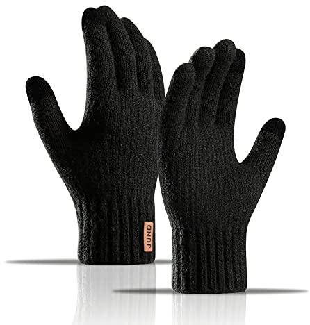 AYPOW Gants d'hiver Chauds en Tricot, Gants à écran Tactile Hommes et Femmes, Gants Doublés en Polaire Thermique, Gants de Course à Pied Cyclisme Randonnée Conduite Travail Sportives de Plein Air
