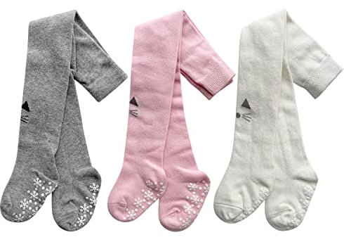 XPXGMT 3 Pack Anti-Rutsch Baby Mädchen Strumpfhose Neugeborene Girs Leggings für Säugling Baumwolle Kleinkind Grils Strumpfhose 12-24 Monate