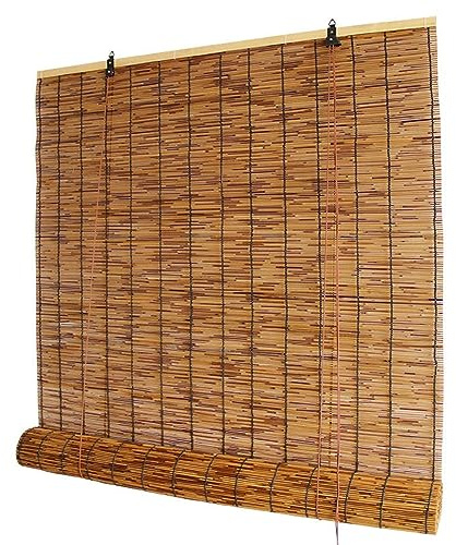 zhijiaqian456 Estores de Bambú Natural,Persianas enrollables y estores, Persiana Enrollable para Interiores y Exterior, Cortinas Opacas,Personalizable (100 x 270 cm)