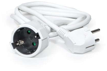 Conexión prolongador Blanco de Cable H05VV-F 3x1.5mm 2m, 3680W, 16A