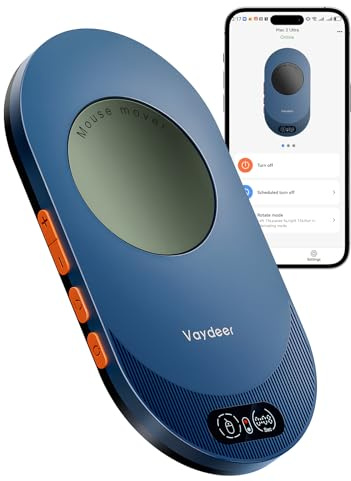 VAYDEER Uppgraderad Air 3 Ultra Mouse Jiggler: Oupptäckbar och ljudlös, APP-fjärrkontroll med timer, realistisk rörelsesimulator för PC/lagaktiviteter, körfri – grön (Stealth Edition)