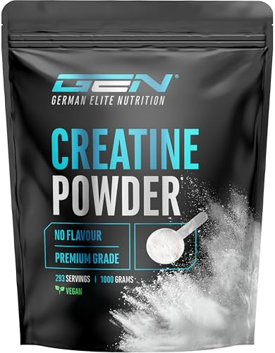 Creatine Monoidrato in Polvere 1000 g – Creatina Monoidrato Microfine, Altamente Solubile e Alto Dosaggio – Senza Additivi inutili – Vegana – 293 Porzioni