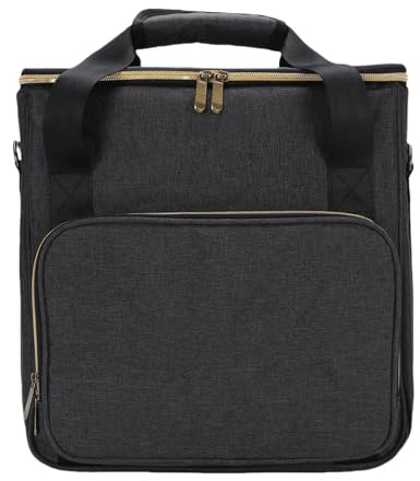 Hamwesh Bolsa de Transporte para Discos, Estuche de Almacenamiento de Vinilo, Soporte para con Acolchado Grueso, Divisores Desmontables para Discos de 7, 10 y 12 Pulgadas, Viajes de DJ