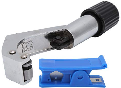 HOKAYOBEXU Taglierina per manubrio per tubo sterzo forcella anteriore per bicicletta, Utensile per tagliare tubi per tubi in gomma per olio per bici, Lega di alluminio con design a molla per