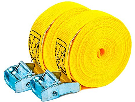 PONSA Spännband med Snabbspänne – 4m x 35mm – 2-pack – Brottstyrka 1000 kg – För Bil, Motorcykel, Kajak – För Lätt Last – EN 12195-2 Certifierad
