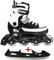 Cox Swain Sneak 2in1 größenverstellbare Kinder Inline Skates und Schlittschuhe mit PU Gummirollen sowie ABEC 5 Kugellagern, Colour: Black, Size: M (37-40)