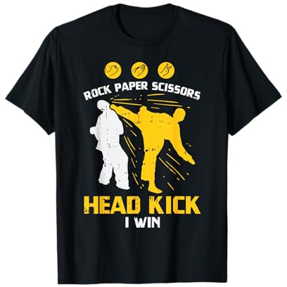 Rock Paper Scissors Headkick Win Funny Taekwondo Karate Gift T-Shirt