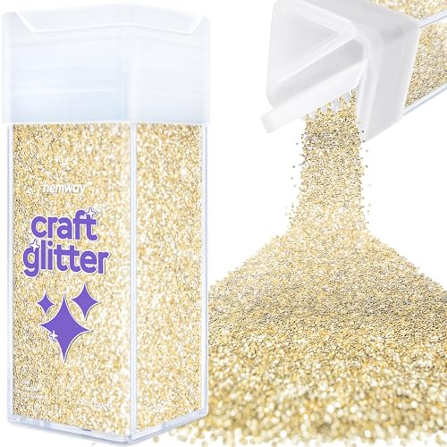 Hemway Craft Glitter Shaker Champagne Gold 130g Fine | for Resin & Epoxy Crafts, Christmas Art Supplies, Nail, Body, Face, Eye, Festival, Crafting, Slime, Sparkle