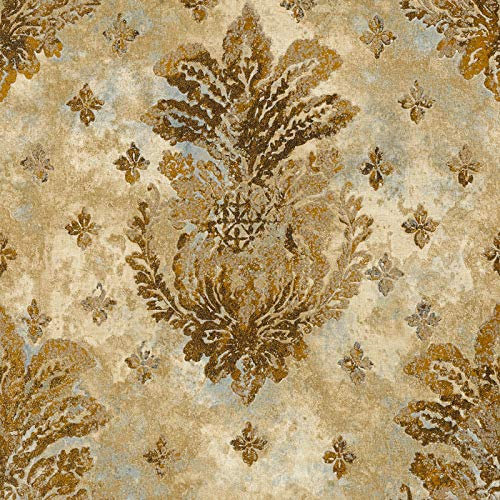 Barock-Tapete Ornament-Tapete Tapete Flur Beige Crème Grau Vliestapete Beige Crème Grau | Online Tapeten entdecken