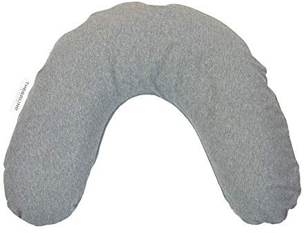 Theraline Schlaf- und Nackenkissen mittel Gr. 100x21cm | Perlenfüllung | inkl. Bezug Melange Mittelgrau Bambus-Kollektion