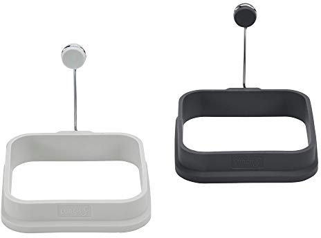 Lurch 70273 Lot de 2 moules à œufs carrés 100% silicone platine de qualité supérieure sans BPA Gris clair/gris
