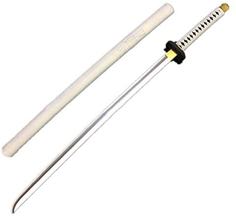 damdos Halloween Prop for Weapon Cosplay Sword Roronoaa Zoro PU Rubber Samuraiay Swords Birthdays Gifts (White)