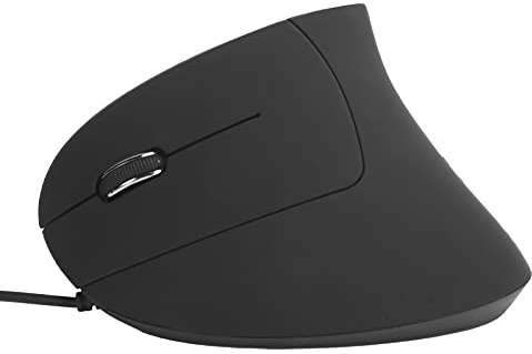 Vertikal ergonomisk mus, trådbunden vänsterhänt USB-optisk mus, 800/1200/1600DPI, för för kontorsspel (svart)